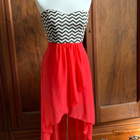 Strapless Backless High Low Dress - Picture 3 of 6